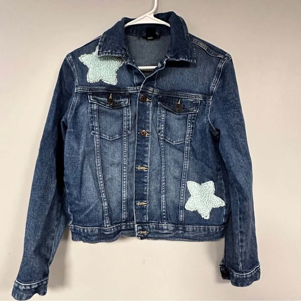 Stars and  a Sleeping Sloth on an Upcycled Denim Jacket  (Denim and Denim 18